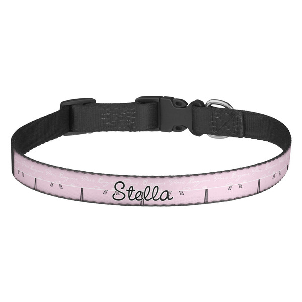 Custom Paris & Eiffel Tower Dog Collar (Personalized)