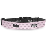 Paris & Eiffel Tower Deluxe Dog Collar - Double Extra Large (20.5" to 35") (Personalized)