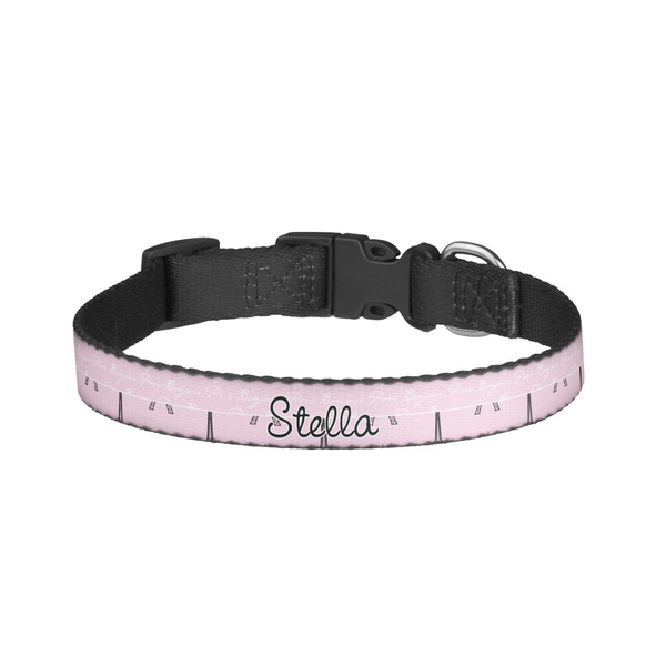 Custom Paris & Eiffel Tower Dog Collar - Small (Personalized)