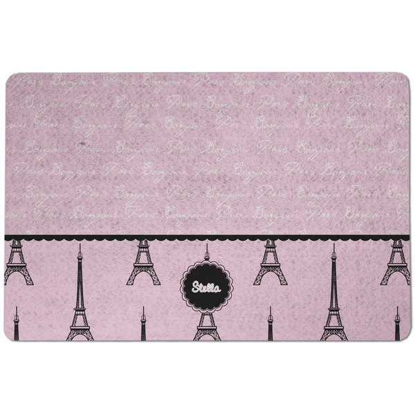 Custom Paris & Eiffel Tower Dog Food Mat w/ Name or Text