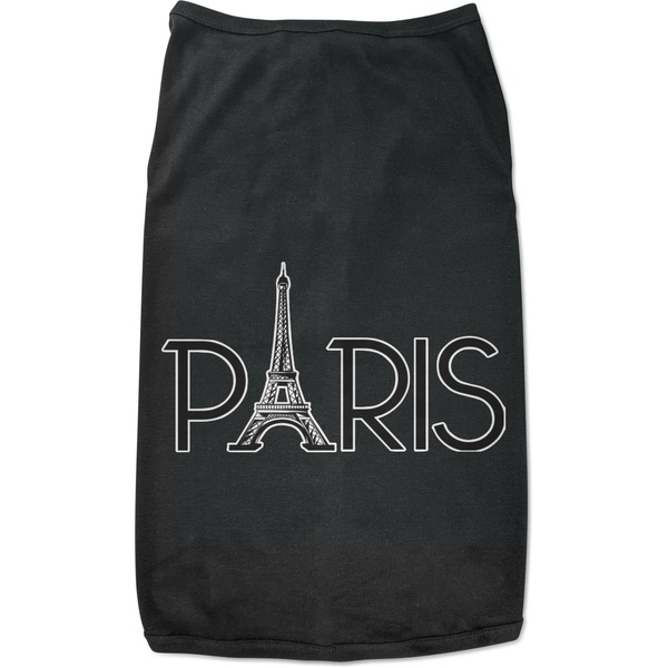 Custom Paris & Eiffel Tower Black Pet Shirt - M