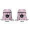 Paris & Eiffel Tower Drawstring Backpack Front & Back Small