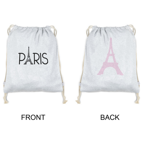 Paris & Eiffel Tower Drawstring Backpacks - Sweatshirt Fleece - Double Sided - APPROVAL