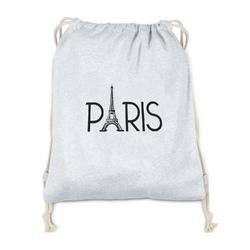 Paris & Eiffel Tower Drawstring Backpack - Sweatshirt Fleece - Double Sided