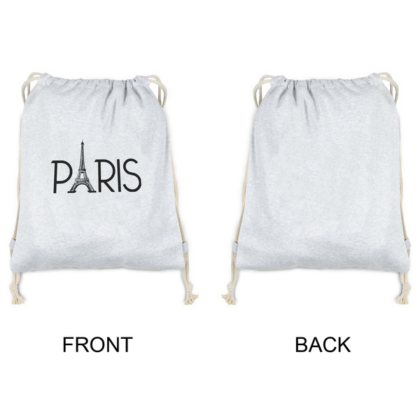 Paris & Eiffel Tower Drawstring Backpacks - Sweatshirt Fleece - Single Sided - APPROVAL