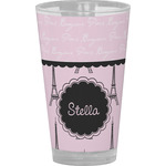 Paris & Eiffel Tower Pint Glass - Full Color (Personalized)