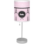 Paris & Eiffel Tower 7" Drum Lamp with Shade Linen (Personalized)