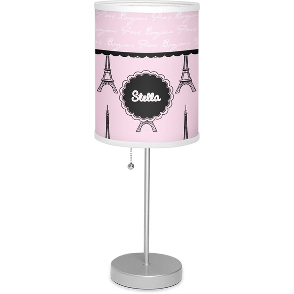 Custom Paris & Eiffel Tower Lamp with Drum Shade (Personalized)