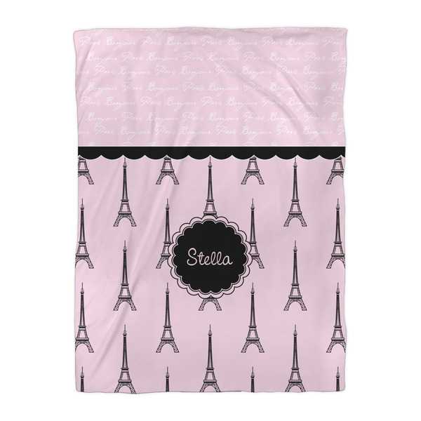 Paris & Eiffel Tower Duvet Cover - Twin XL - Front