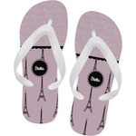 Paris & Eiffel Tower Flip Flops - Medium (Personalized)