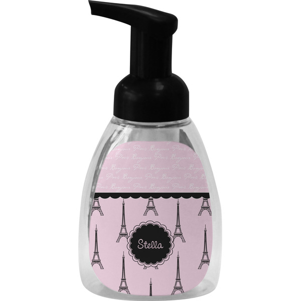 Custom Paris & Eiffel Tower Foam Soap Bottle - Black (Personalized)