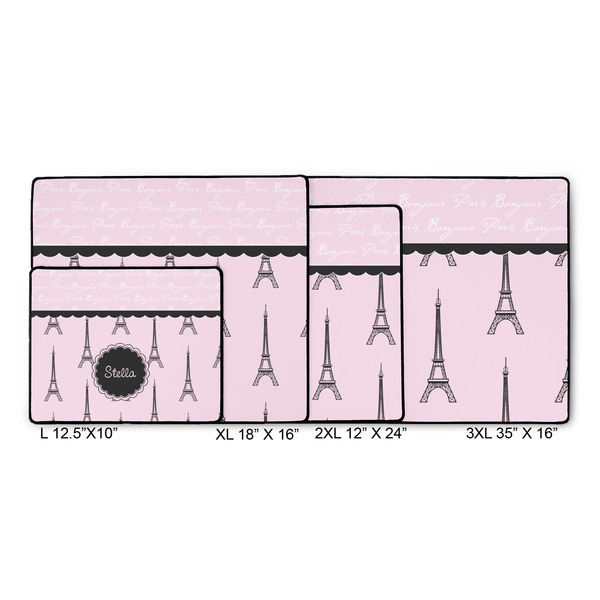 Paris & Eiffel Tower Gaming Mats - SIZE CHART