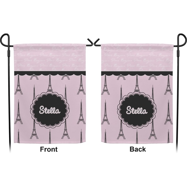 Paris & Eiffel Tower Garden Flag - Double Sided Front and Back