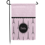 Paris & Eiffel Tower Small Garden Flag - Single Sided w/ Name or Text