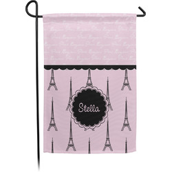 Paris & Eiffel Tower Small Garden Flag - Single Sided w/ Name or Text