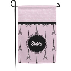 Paris & Eiffel Tower Small Garden Flag - Double Sided w/ Name or Text