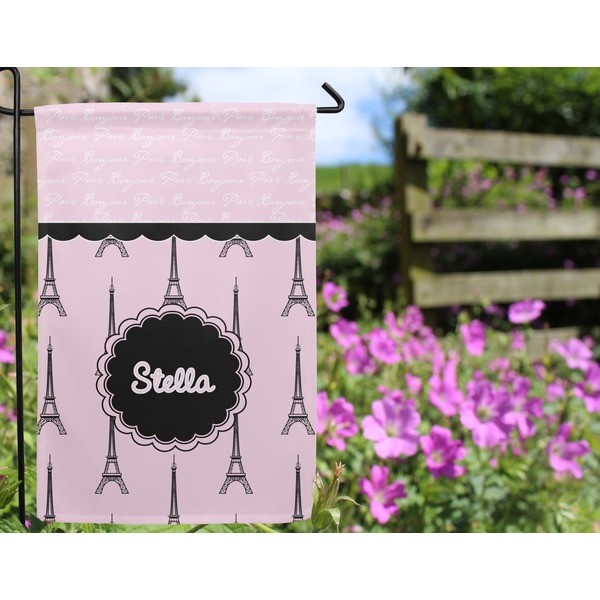 Paris & Eiffel Tower Garden Flag - Outside In Flowers