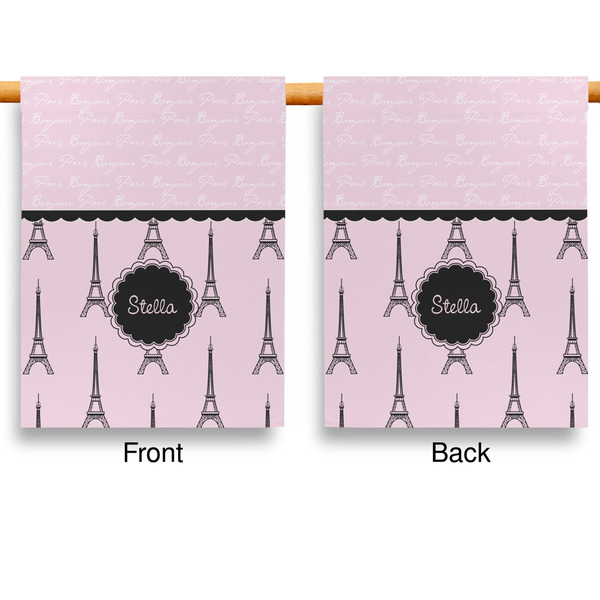 Paris & Eiffel Tower Garden Flags - Large - Double Sided - APPROVAL