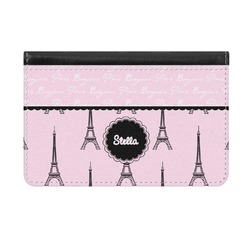 Paris & Eiffel Tower Genuine Leather ID & Card Wallet - Slim Style (Personalized)