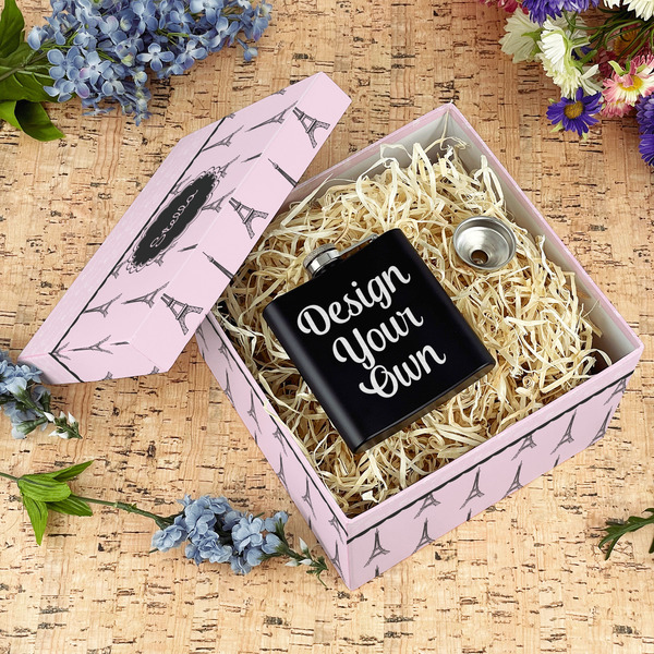 Paris & Eiffel Tower Gift Boxes with Lid - Canvas Wrapped - Large - In Context