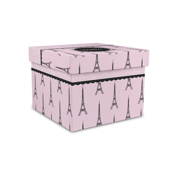 Paris & Eiffel Tower Gift Boxes with Lid - Canvas Wrapped - Small - Front/Main