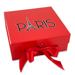 Paris & Eiffel Tower Gift Box with Magnetic Lid - Red