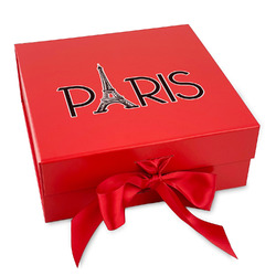 Paris & Eiffel Tower Gift Box with Magnetic Lid - Red