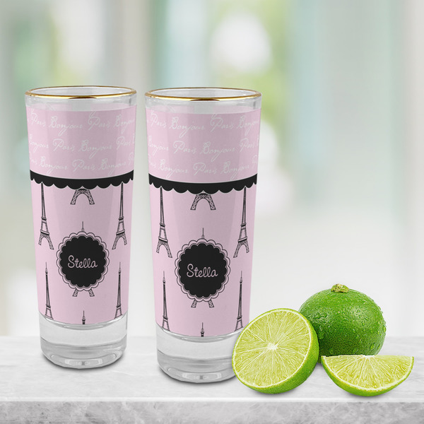 Paris & Eiffel Tower Glass Shot Glass - 2 oz - LIFESTYLE