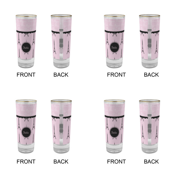 Paris & Eiffel Tower Glass Shot Glass - 2 oz - Set of 4 - APPROVAL