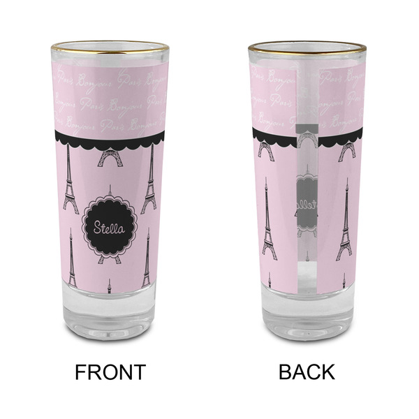 Paris & Eiffel Tower Glass Shot Glass - 2 oz - Single - APPROVAL