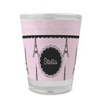 Paris & Eiffel Tower Glass Shot Glass - 1.5 oz - Set of 4 (Personalized)