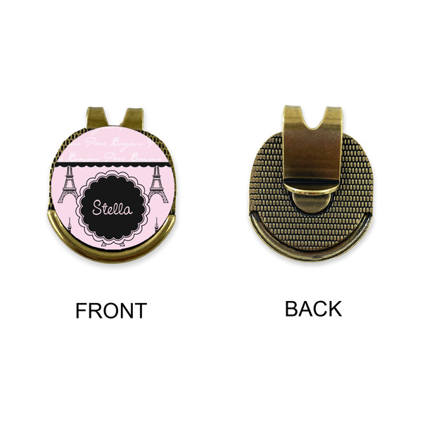 Paris & Eiffel Tower Golf Ball Hat Clip Marker - Apvl - GOLD