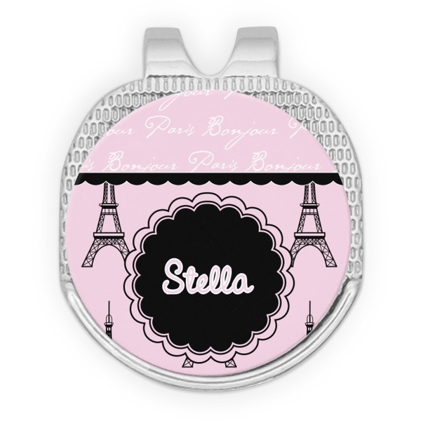 Custom Paris & Eiffel Tower Golf Ball Marker - Hat Clip - Silver
