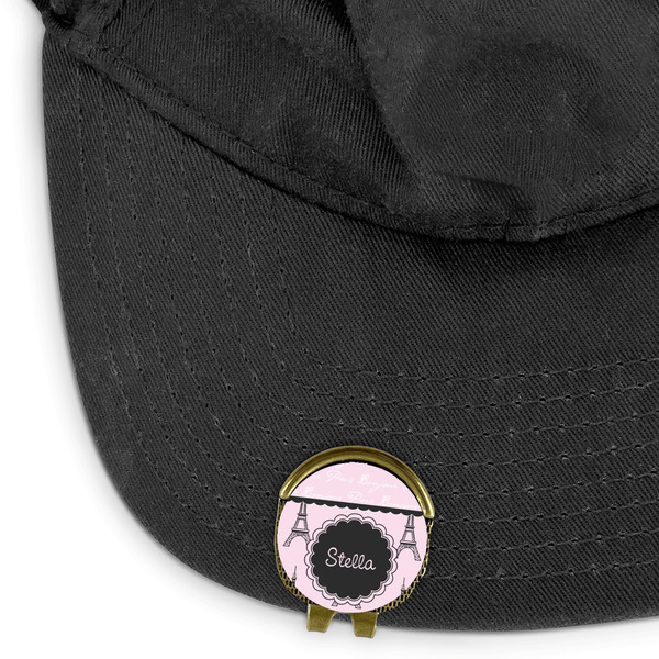 Paris & Eiffel Tower Golf Ball Marker Hat Clip - Main - GOLD
