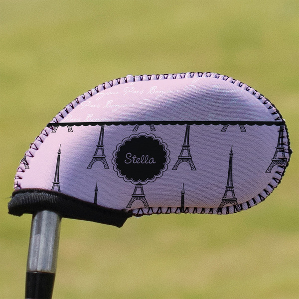 Custom Paris & Eiffel Tower Golf Club Iron Cover (Personalized)