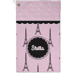 Paris & Eiffel Tower Golf Towel - Poly-Cotton Blend - Small w/ Name or Text
