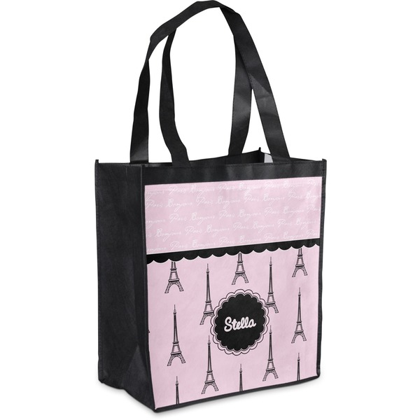 Custom Paris & Eiffel Tower Grocery Bag (Personalized)
