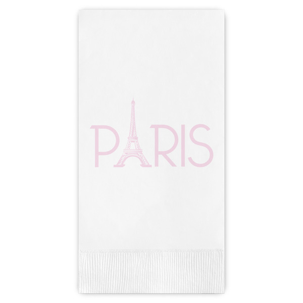 Custom Paris & Eiffel Tower Guest Napkins - Full Color - Embossed Edge