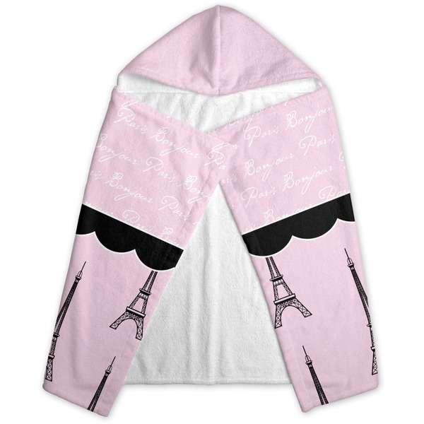 Paris & Eiffel Tower Hooded Towel - Folded