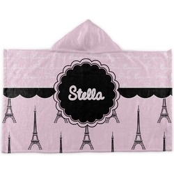 Paris & Eiffel Tower Kids Hooded Towel (Personalized)