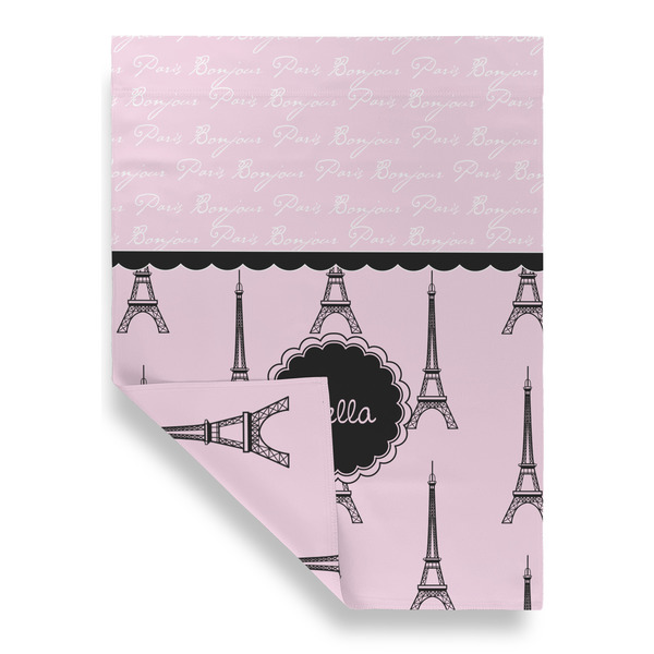 Paris & Eiffel Tower House Flags - Double Sided - FRONT FOLDED