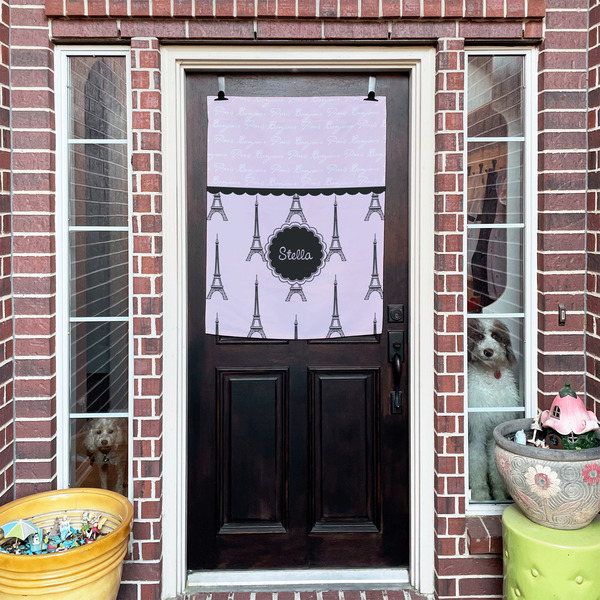Paris & Eiffel Tower House Flags - Double Sided - (Over the door) LIFESTYLE