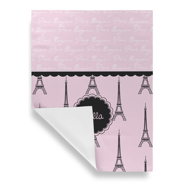 Paris & Eiffel Tower House Flags - Single Sided - FRONT FOLDED
