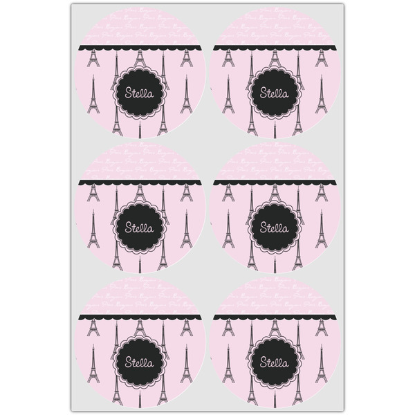 Paris & Eiffel Tower Icing Circle - Large - Set of 6