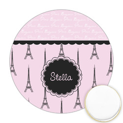 Paris & Eiffel Tower Printed Cookie Topper - Round (Personalized)