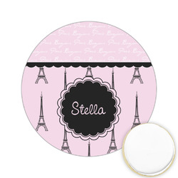 Paris & Eiffel Tower Printed Cookie Topper - 2.15" (Personalized)