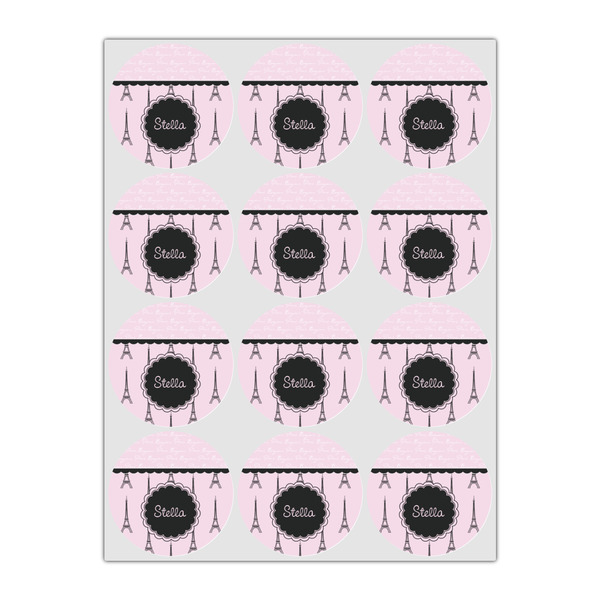 Paris & Eiffel Tower Icing Circle - Small - Set of 12