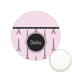 Paris & Eiffel Tower Printed Cookie Topper - 1.25" (Personalized)