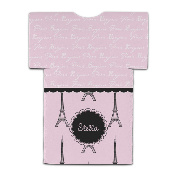 Paris & Eiffel Tower Jersey Bottle Cooler - BACK (flat)