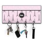 Paris & Eiffel Tower Key Hanger w/ 4 Hooks w/ Name or Text